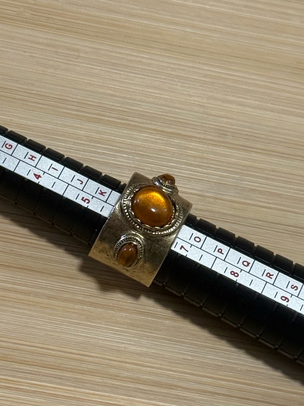 Vintage Signed Nina Ricci Etruscan Revival Statement Ring